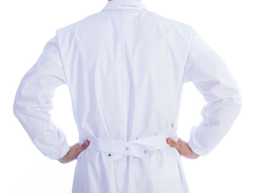 WHITE COAT WITH STUD - cotton/polyester - unisex size XXL