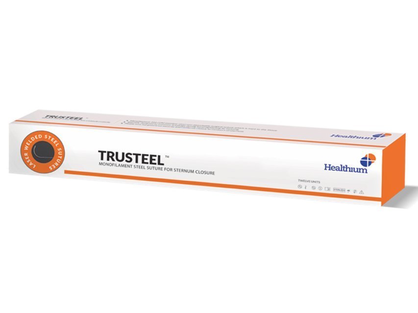 TRUSTEEL NON ABSORB. SUTURE gauge 1 circle 1/2 needle 40 mm - 45 cm - natural