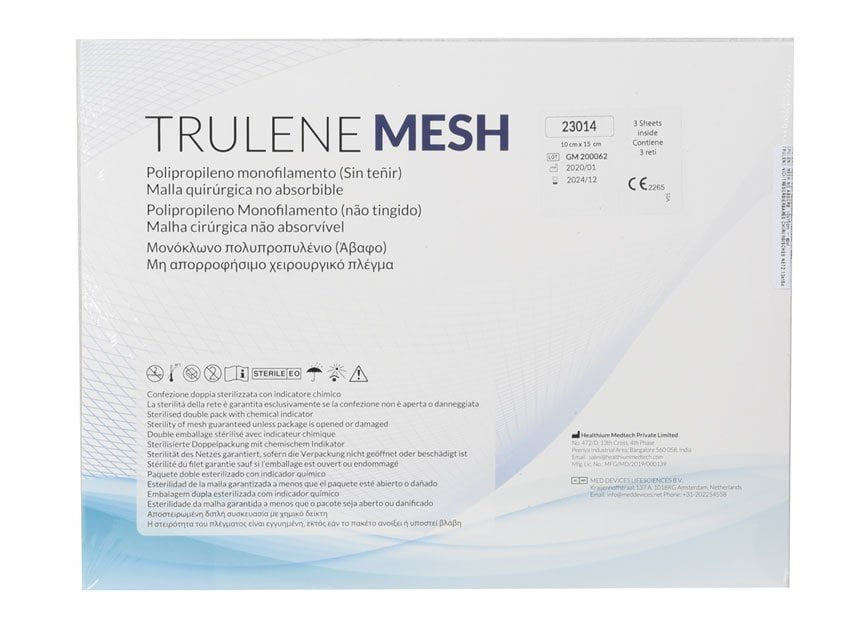 TRULENE NON ABSORBABLE MESH 10x15cm - transparent