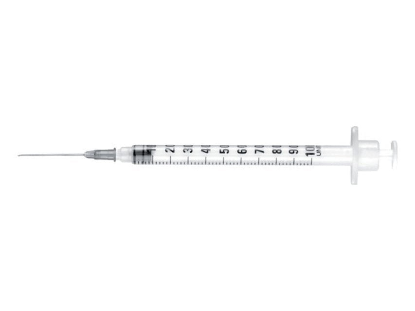 INSULINE SYRINGES ASSEMBLED NEEDLE 27G - 1 ml