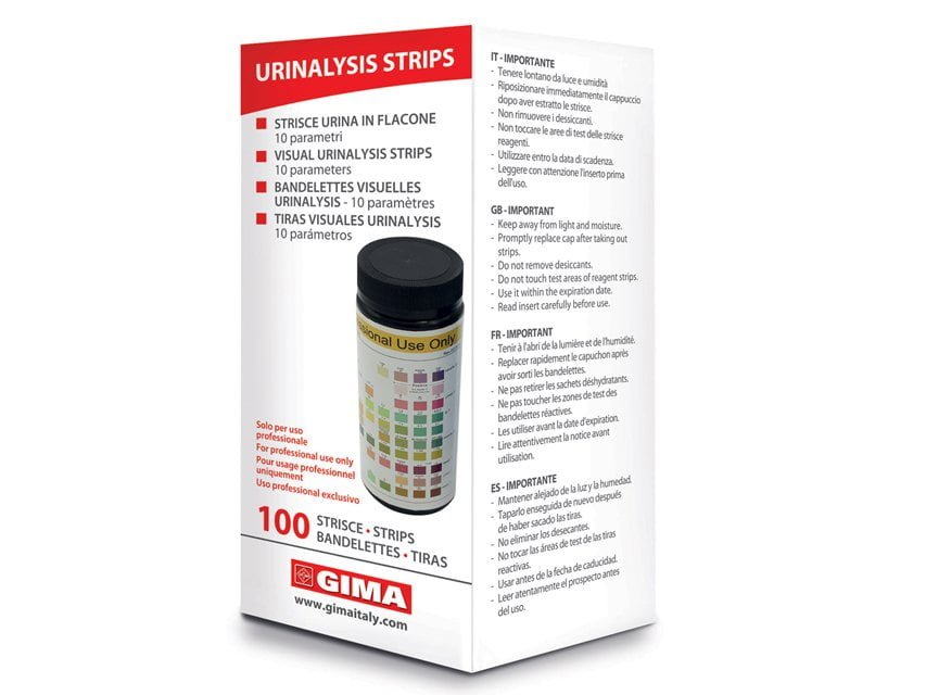 VISUAL URINALYSIS STRIPS 10 PARAMETERS - professional strips