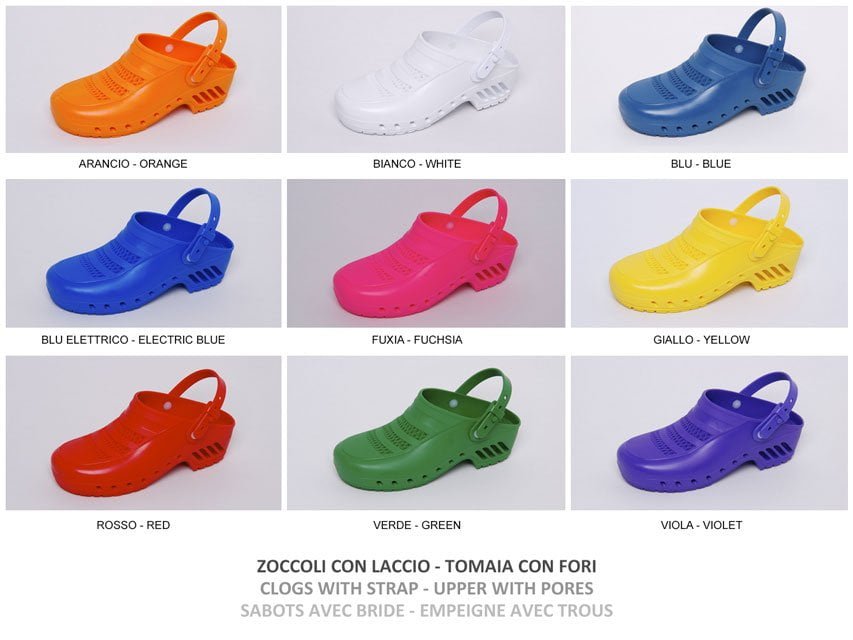 GIMA CLOGS - with/without pores, with straps - colour/size on request