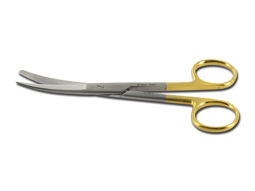 GOLD SCISSORS CURVED BLUNT/SHARP - 14.5 cm