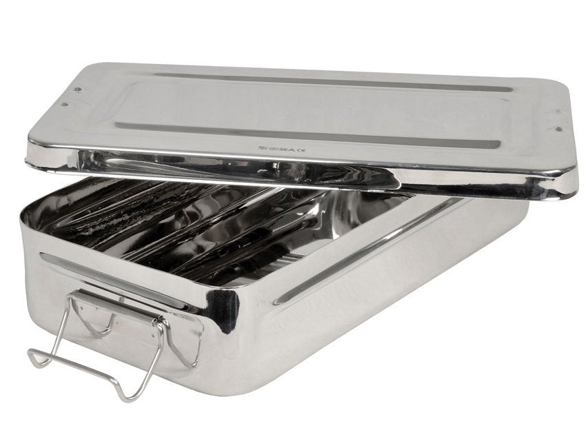STAINLESS STEEL BOX - 30x15x6 cm - handle