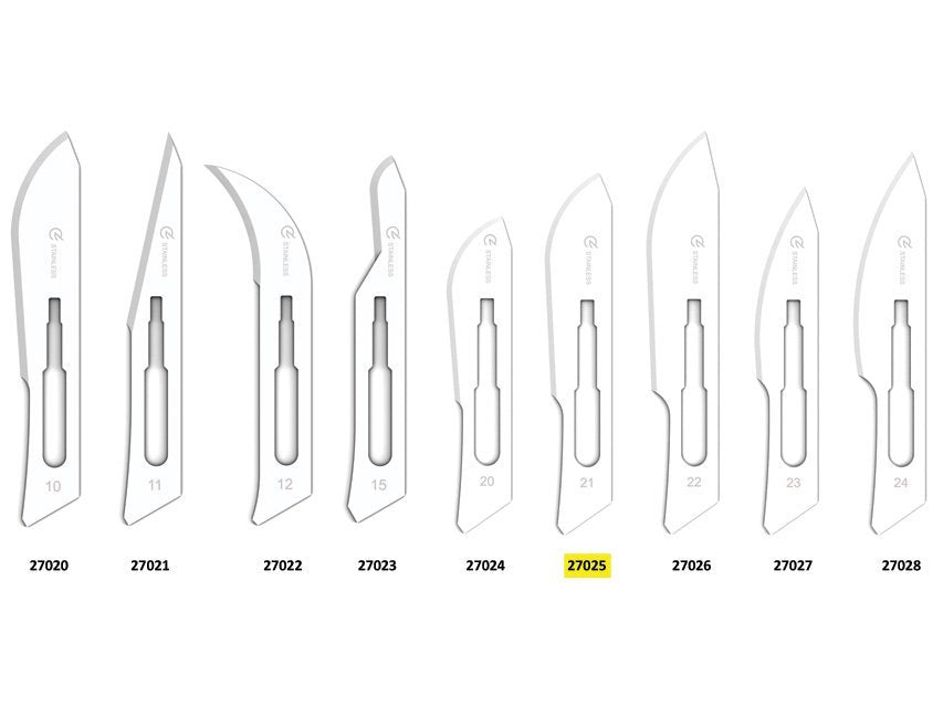 GIMA STAINLESS STEEL BLADES N. 21 - sterile