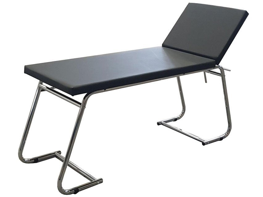 EXAMINATION COUCH - chromed, black mattress