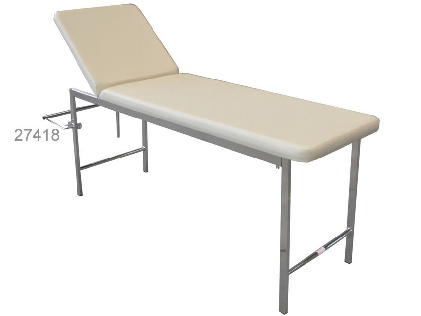 CLASSIC EXAMINATION COUCH - chromed - beige
