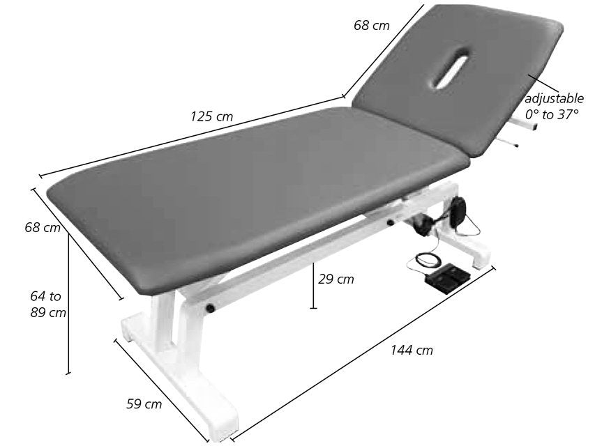 ELECTRIC HEIGHT ADJUSTABLE TREATMENT TABLE - blue
