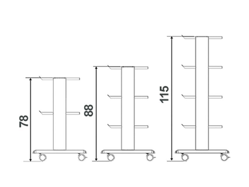 SMART CART - 2 shelves 40x36 cm + base + drawer