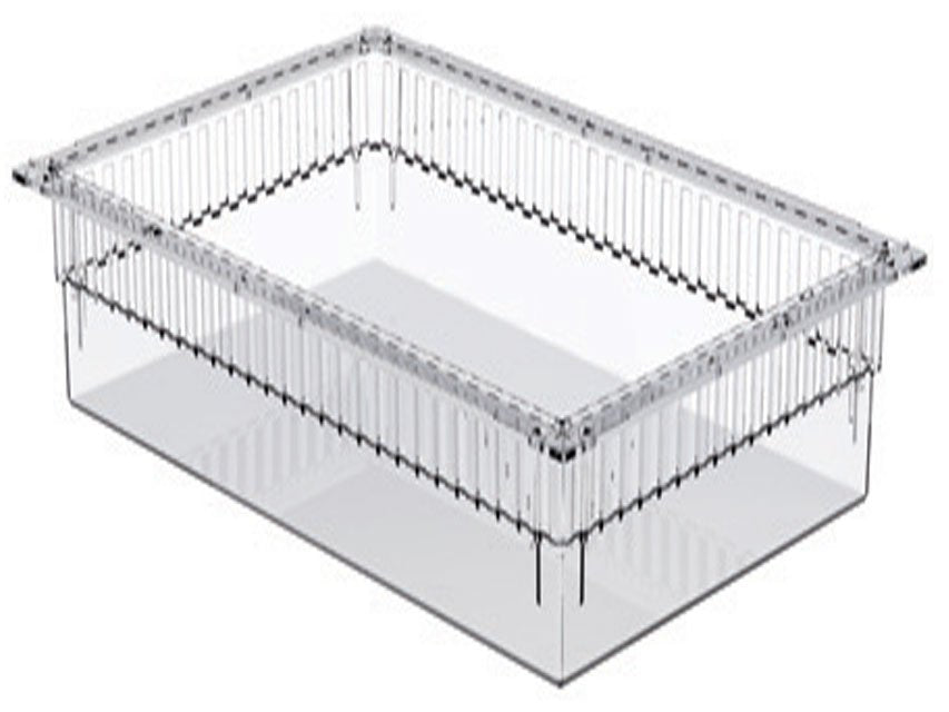 TRANSPARENT PLASTIC ISO DRAWER 600x400x200 mm - open