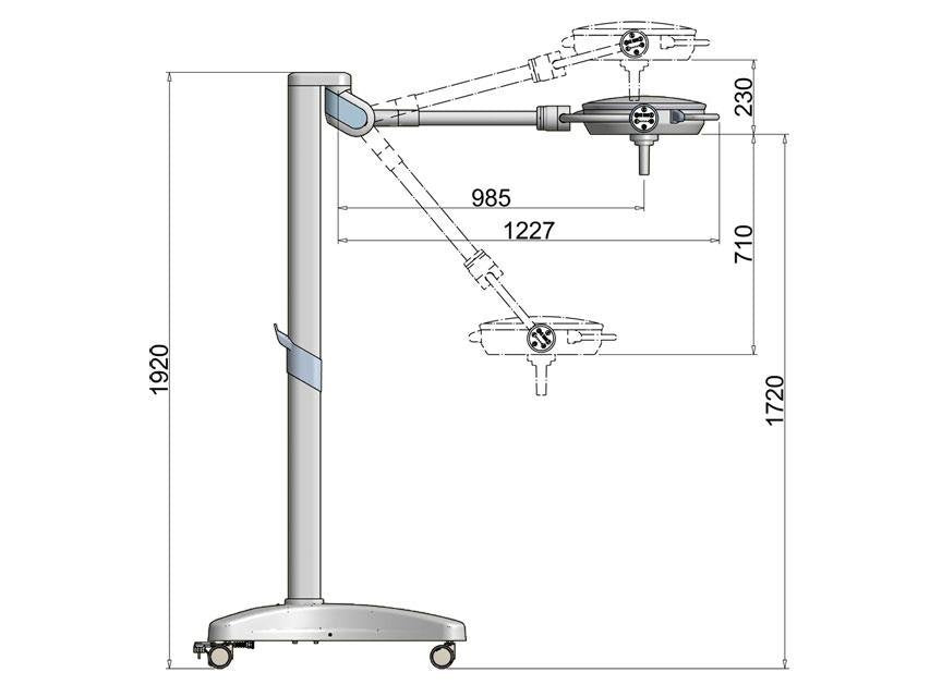 PENTALED 30E SCIALYTIC LIGHT - trolley with battery group