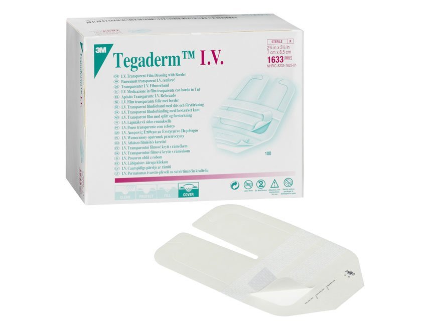 TEGADERM 3M I.V. FIXING STRIPS 7x8.5 cm
