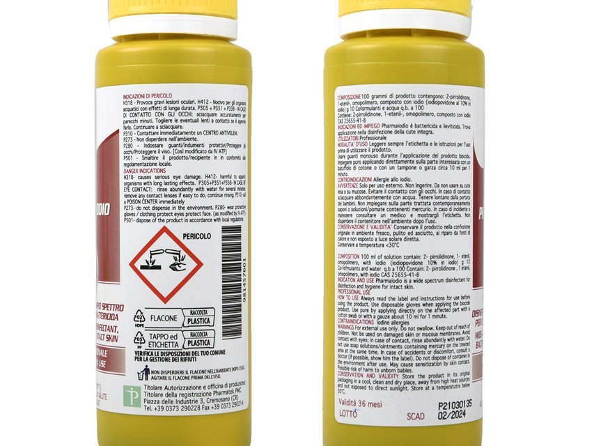 IODOPOVIDONE ANTISEPTIC - 125 ml registered in IT