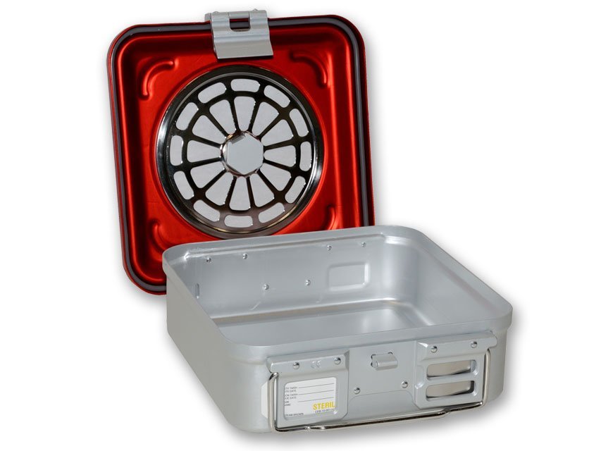 CONTAINER WITH FILTER small h 100 mm - red