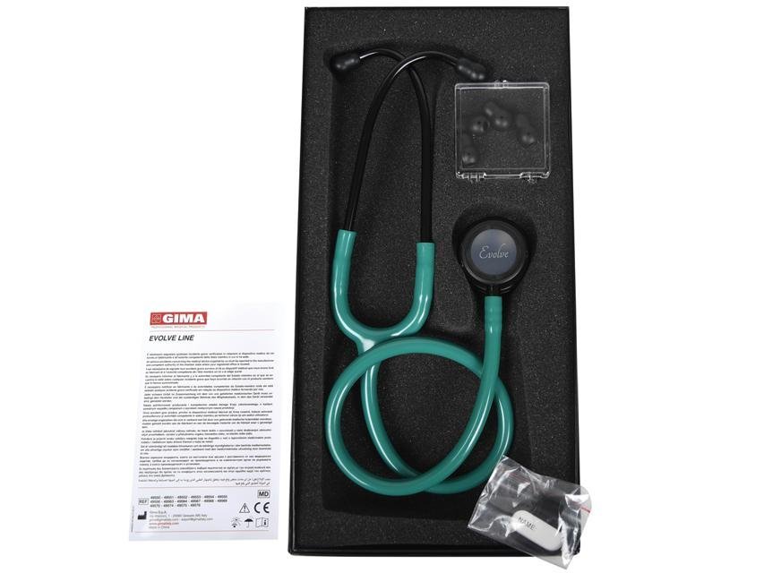 EVOLVE DUAL HEAD STETHO - all black head - Y emerald green