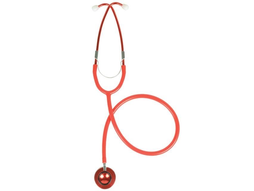 COLOURED TRAD DUAL HEAD STETHOSCOPE - red