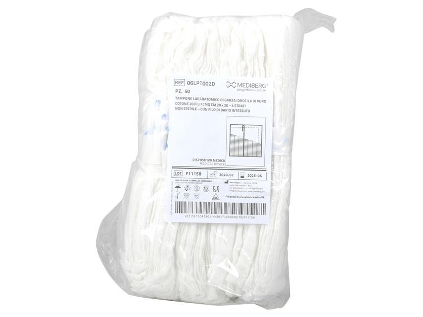 LAPARATOMIC SPONGE GAUZE 20x20 cm 4 plies