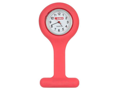 SILICONE NURSE WATCH - round - red