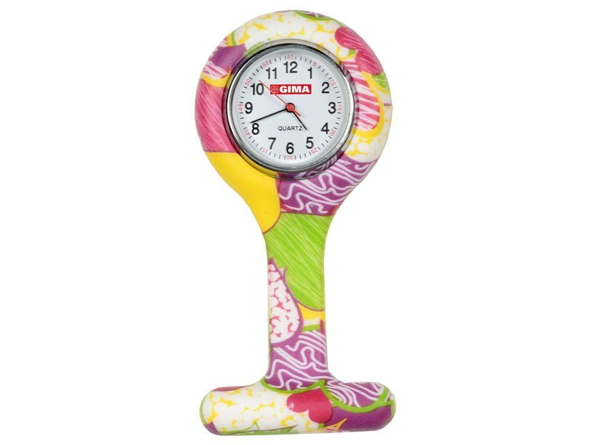 SILICONE NURSE WATCH - round - patchwork