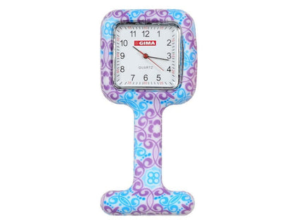 SILICONE NURSE WATCH - square - violet&sky blue