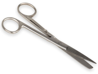 S/S STRAIGHT SCISSORS with belt clip - blunt/sharp - 14 cm