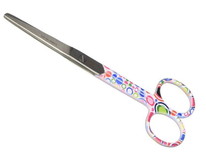 S/S STRAIGHT SCISSORS - bubbles fantasy - blunt/sharp - 14 cm