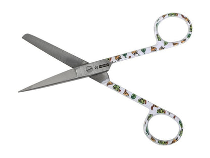 S/S STRAIGHT SCISSORS - caterpillar - blunt/sharp - 14 cm