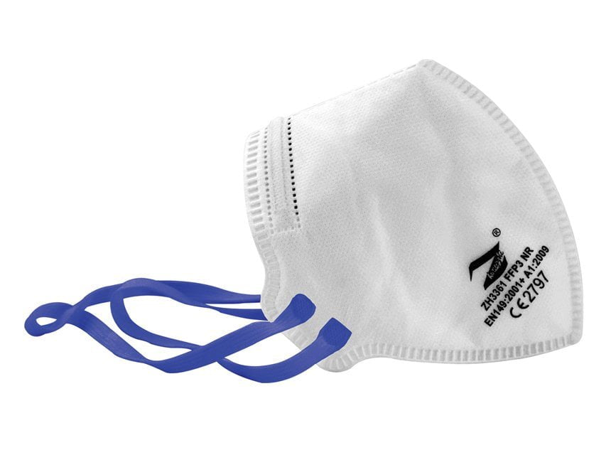 G-PRIME FFP3 FILTERING MASK - white with blue elastic band - GB,FR,IT,ES,DE