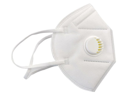 FFP2 FILTERING MASK WITH VALVE - white - GB,FR,IT,ES,PT