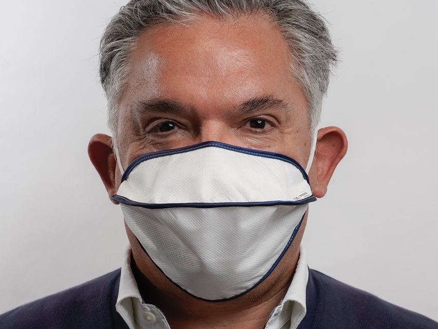 MYCROCLEAN ADULT REUSABLE SURGICAL MASK - BFE 99.8% - 2 layers - white-blue - nose clip