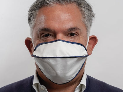 MYCROCLEAN ADULT REUSABLE SURGICAL MASK - BFE 99.8% - 2 layers - white-blue - nose clip