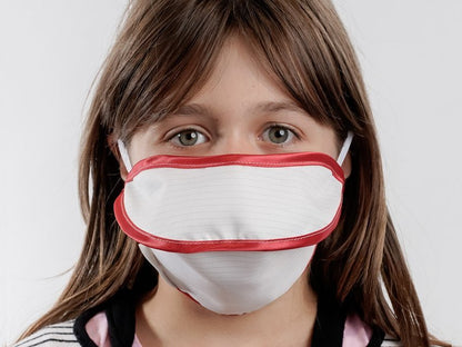 MYCROCLEAN JUNIOR/ADULT SMALL REUSABLE SURGICAL MASK - BFE 99.8% - white-red