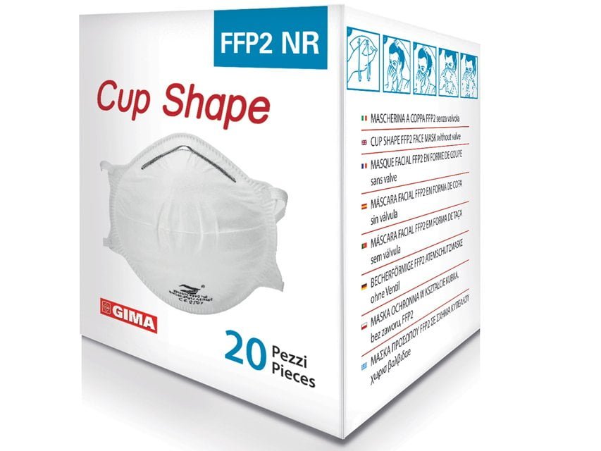 CUP SHAPE FFP2 FACE MASK WITHOUT VALVE