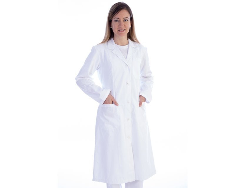 WHITE COAT - cotton/polyester - woman size XS