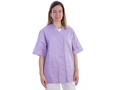 JACKET WITH STUD - cotton/polyester - woman L violet