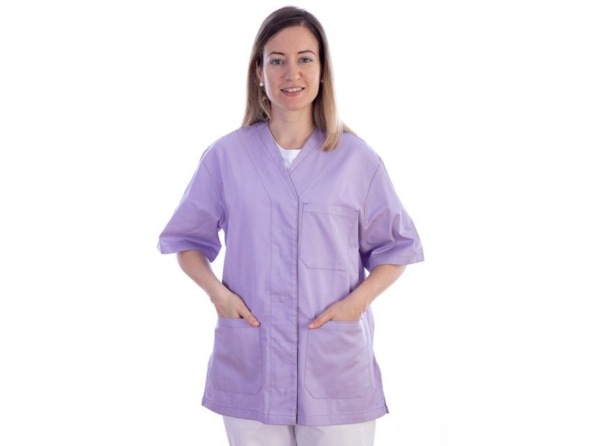 JACKET WITH STUD - cotton/polyester - woman S violet