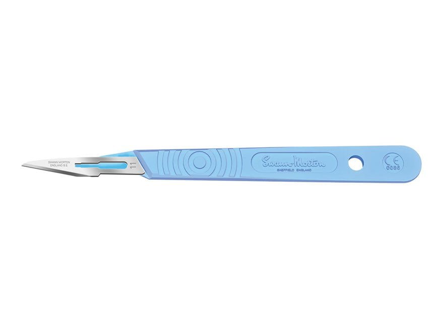 SWANN-MORTON SCALPELS WITH STAINLESS STEEL BLADE N. 11 - sterile
