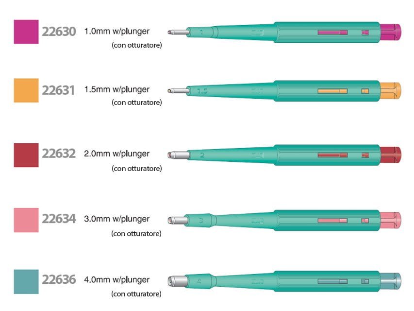 BIOPSY PUNCHES diameter 1 mm with plunger