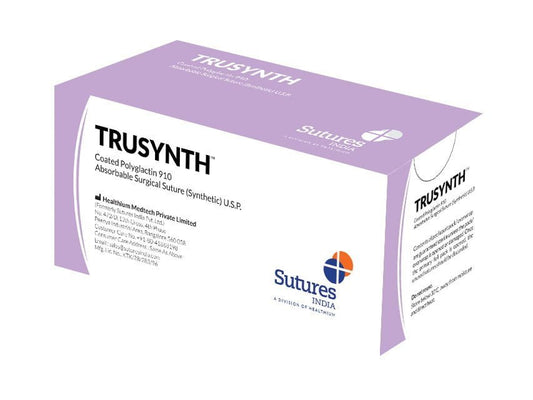 TRUSYNTH ABSORB. SUTURE gauge 4/0 circle 1/2 needle 19mm - 75cm - violet