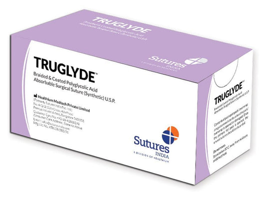 TRUGLYDE ABSORB. SUTURE gauge 1 circle 1/2 needle 40mm - 90cm - violet