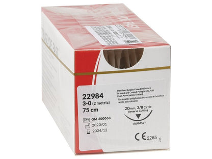 TRUGLYDE FAST ABSORB. SUTURE gauge 3/0 circle 3/8 needle 20mm - 75cm - undyed