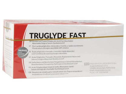 TRUGLYDE FAST ABSORB. SUTURE gauge 5/0 circle 1/2 needle 17mm - 75cm - undyed