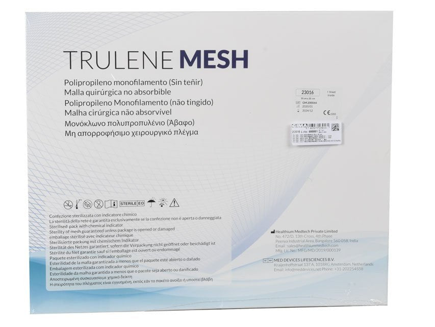 TRULENE NON ABSORBABLE MESH 30x30cm - transparent
