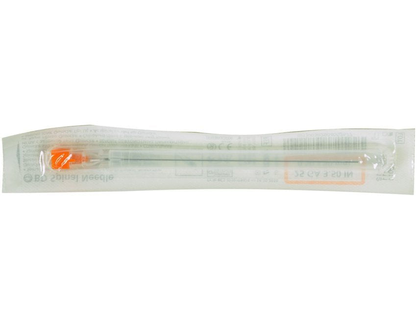 BD QUINCKE POINT NEEDLES 25G - 0.5x90 mm orange