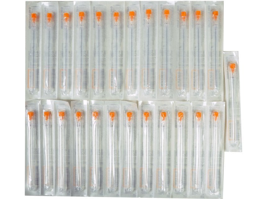 BD QUINCKE POINT NEEDLES 25G - 0.5x90 mm orange