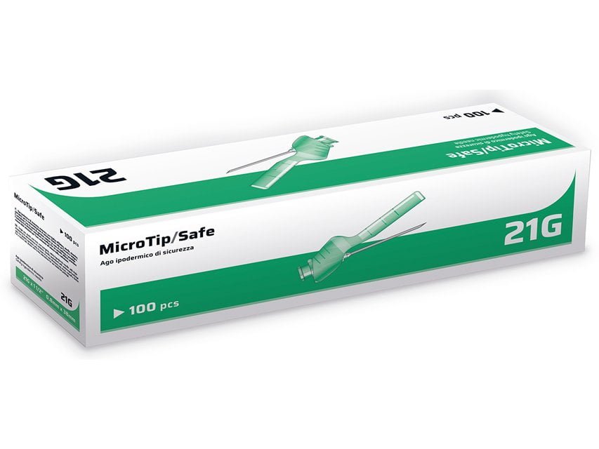HYPODERMIC SAFETY NEEDLE 21G 0.8x38 mm - sterile