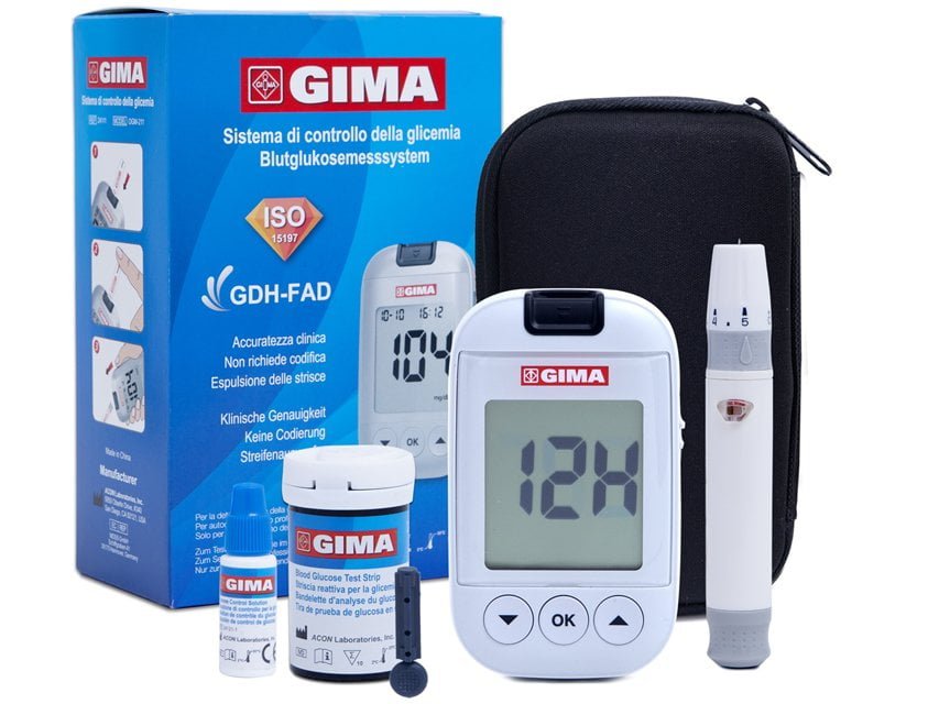 GIMA GLUCOSE MONITOR KIT mg/dL - IT, DE, GR, Arabic