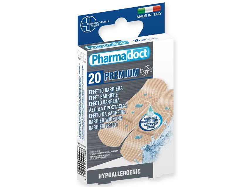 PHARMADOCT PLASTERS WITH HEMOSTATIC GAUZE - carton of 12 boxes of 20