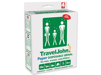 TRAVELJOHN PAPER DISPOSABLE URINAL 800cc