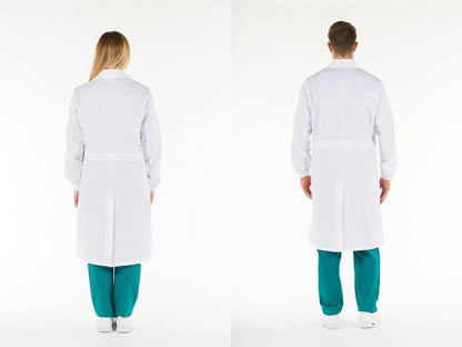 WHITE COAT - cotton - unisex press studs size 52